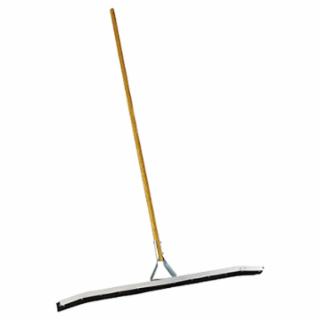 Non-Sparking Floor and Driveway Squeegee, Curved, 36 in, Black Rubber, Includes Steel Bracketed Handle