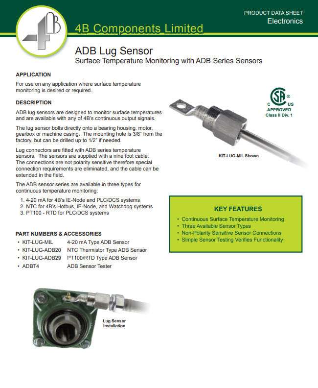 ADB Lug Sensor Surface Temperature Monitoring with ADB Series Sensors ...