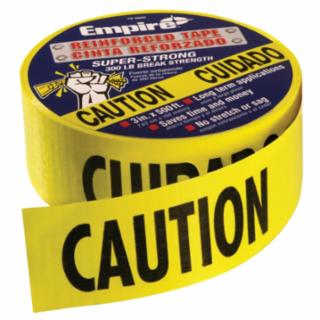 Safety Barricade Tape, 3 in x 500 ft, Yellow, Caution (CARTON OF 4)