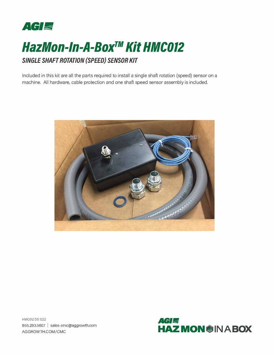 HazMon-In-A-Box Kit HMC012 single shaft rotation speed sensor