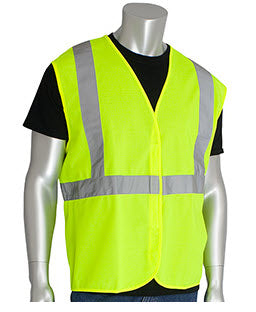 ANSI Type R Class 2 Value Hook & Loop Solid Vest - Orange or Yellow